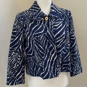 NWOT Lilly Pulitzer Blue and White Beauford Blazer
